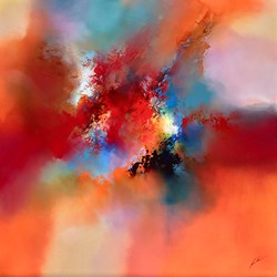 Hidden Amongst The Noise by Simon Kenny - Original Painting on Box Canvas sized 39x39 inches. Available from Whitewall Galleries
